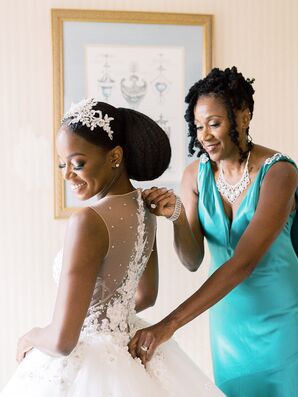 Bride Getting Ready with Mother