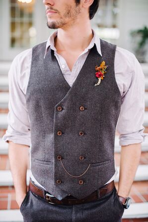 Vintage-Inspired Double-Breasted Groom’s Vest