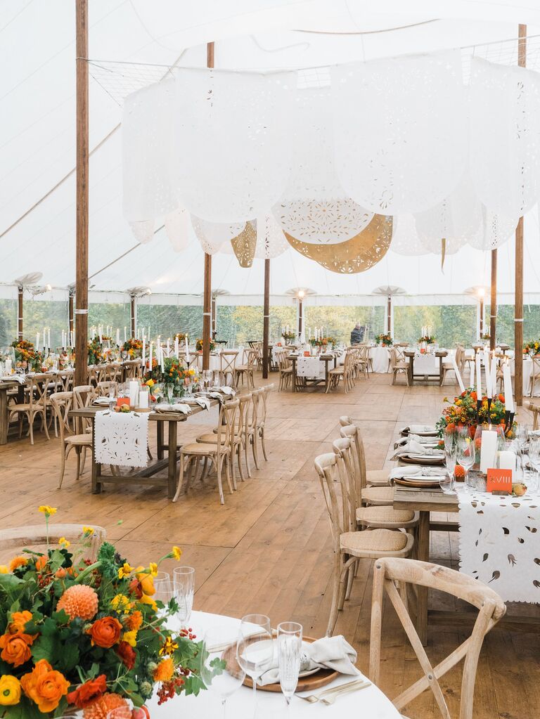 Reception with paper flag decorations