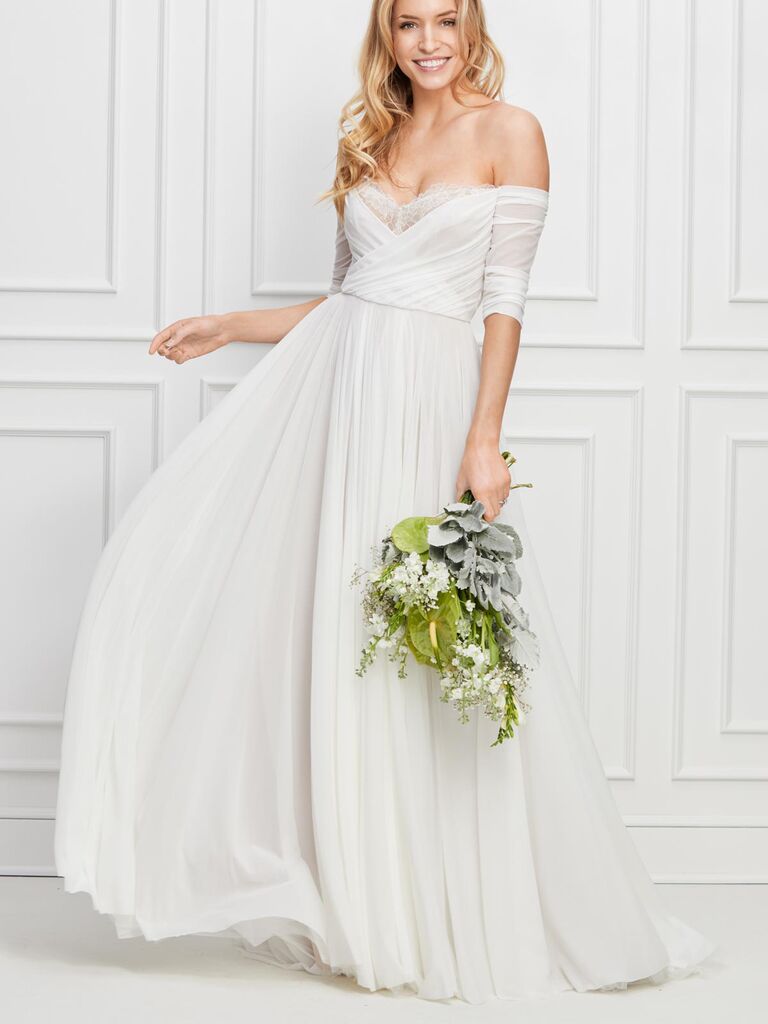 WToo by Watters Miles off-the-shoulder wedding dress