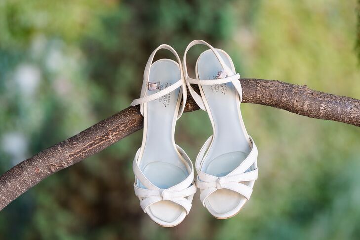 Ivory Open-Toed Bridal Shoes
