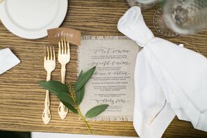 Fabric Calligraphed Menu