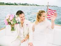Couple on boatride at Chatham Bars Inn in Chatham, Massachusetts