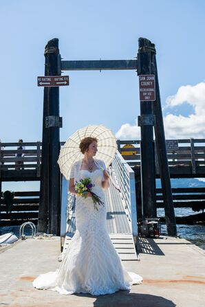 Bridal Portrait with Vintage Umbrella