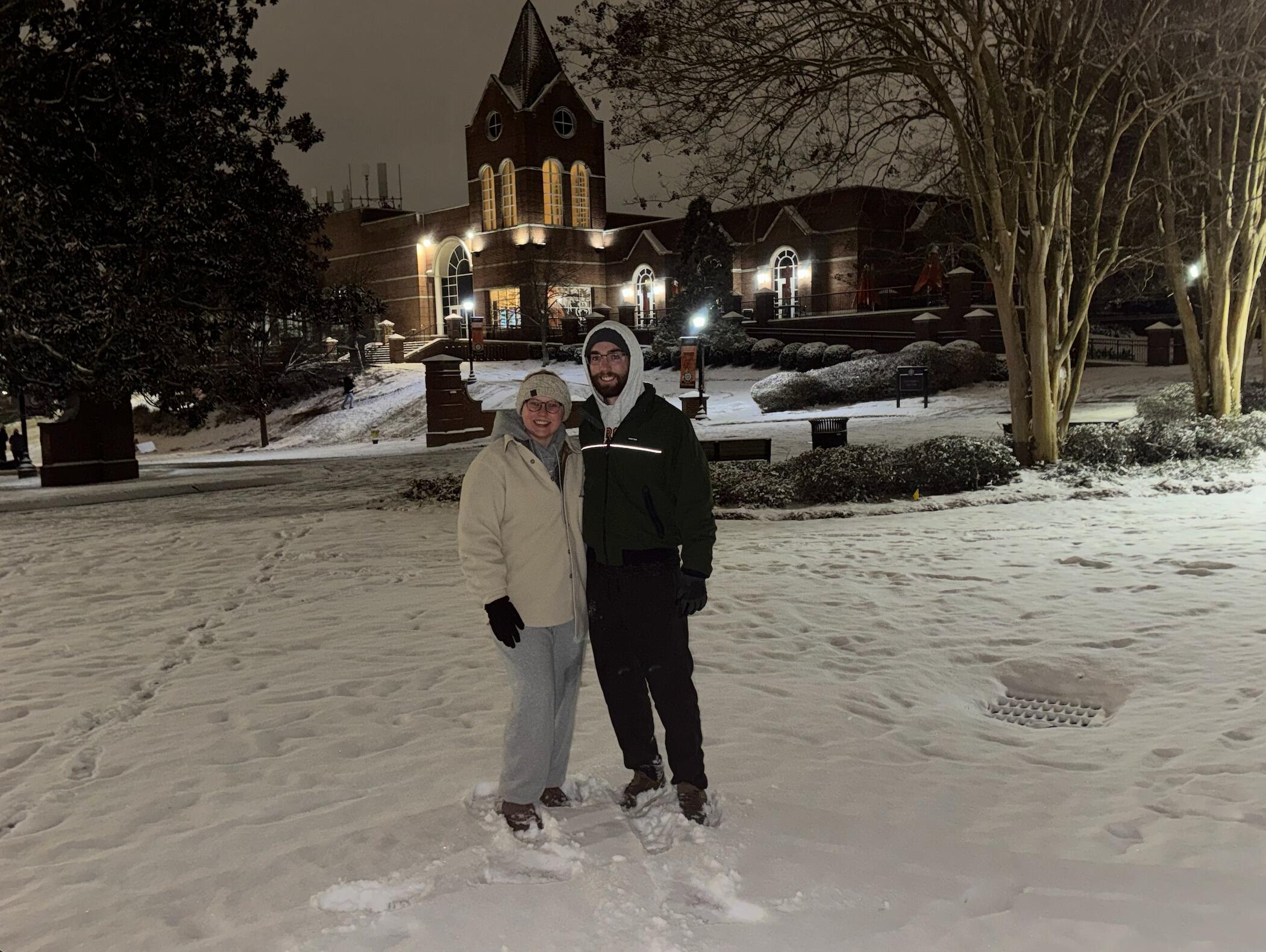 Their first snow day together! Garrett’s first glimpse of just how excited Morgan gets when it snows.