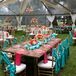 Bold Pink and Teal Tented Wedding Reception