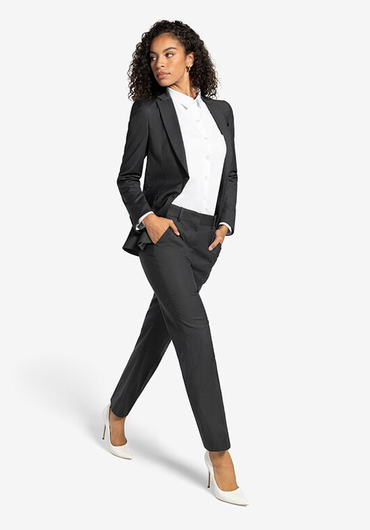 Generation Tux Women's Charcoal Suit Pantsuits and Separates Wedding Dress - 2