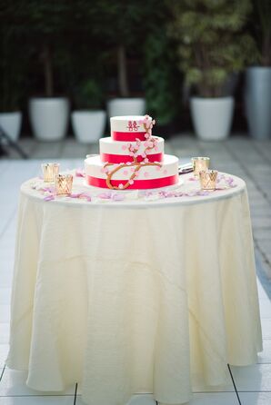 Red and White Wedding Cake from Jefferson Market
