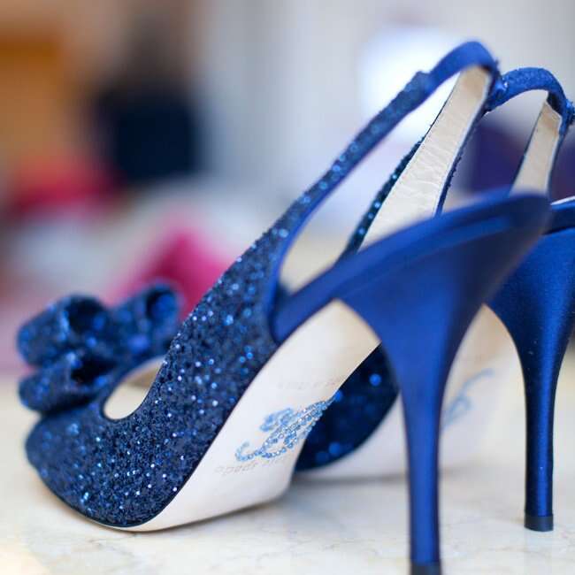 Blue Sparkly High Heels