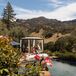 A Ceremony Mandap at a Private Vineyard Residence Overlooking Hills in California