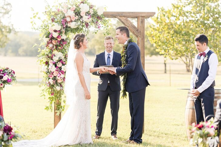 Rustic Wedding Ceremony with Wood Arch