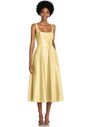 Dessy Group Square Neck Full Skirt Satin Midi Dress with Pockets - TH092 Square Bridesmaid Dress - thumbnail - 1