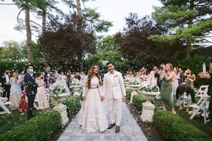 Bride and Groom Recessional in Westbury, New York