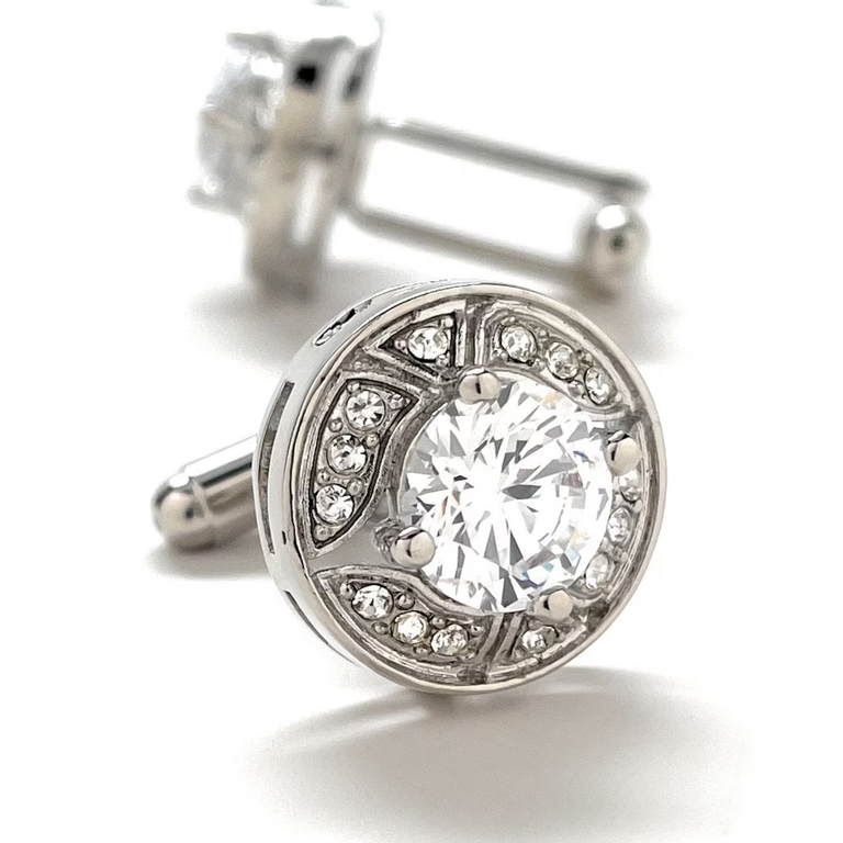 Clear crystal cufflinks from Etsy for your 15th wedding anniversary