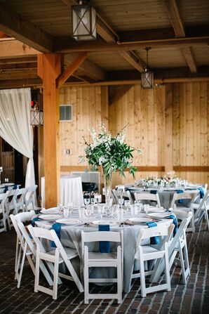Tall Eucalyptus and Stock Centerpieces