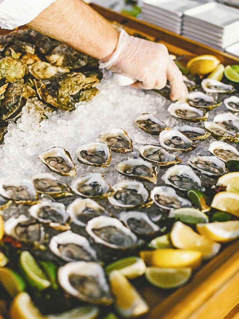 Fresh raw bar for a wedding reception appetizer idea