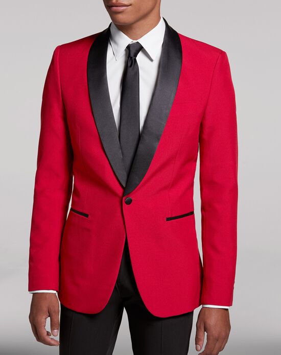 MEN’S WEARHOUSE Egara Slim Fit Red Shawl Lapel Dinner Jacket Wedding ...