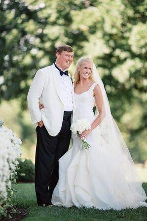 Black-and-White Tuxedo and Mermaid Gown