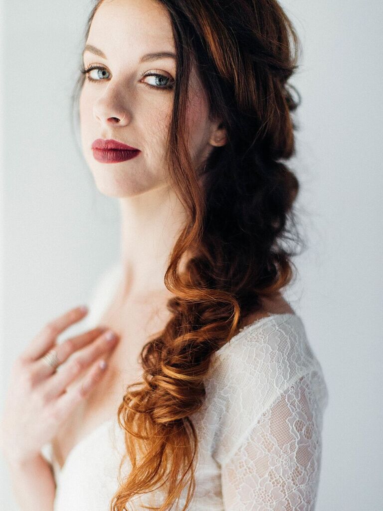 wedding updos loose fishtail braid