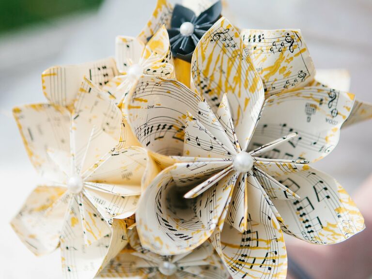 Music sheet flower bouquet. 