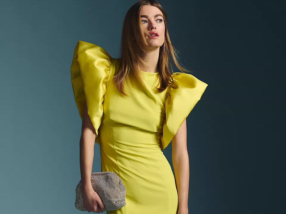 Chartreuse Midi Dress - Tie-Back Dress - Faux-Wrap Midi Dress - Lulus