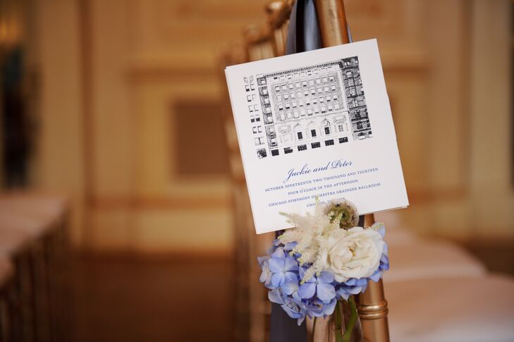 To complement the subtle architecture theme, the ceremony programs had a sketch of the ceremony venue.