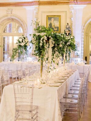 White-Hued Wedding Reception with Lucite Details