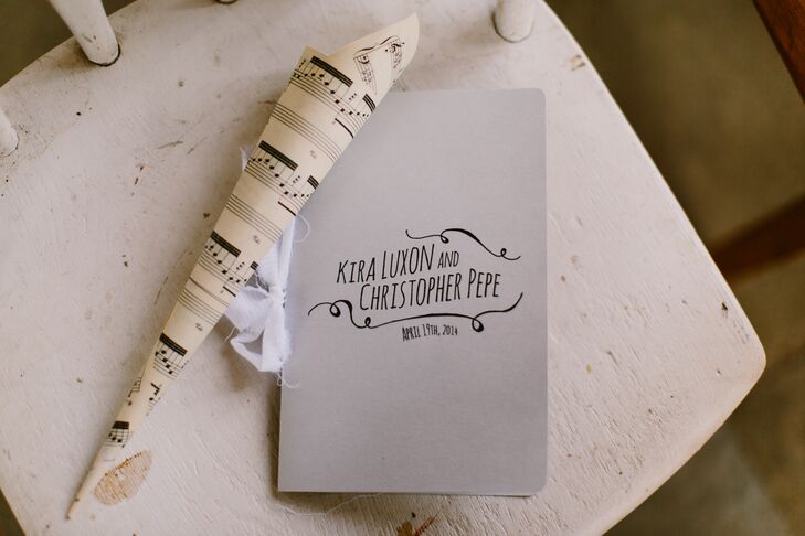 Rolled Sheet Music and Wedding Program