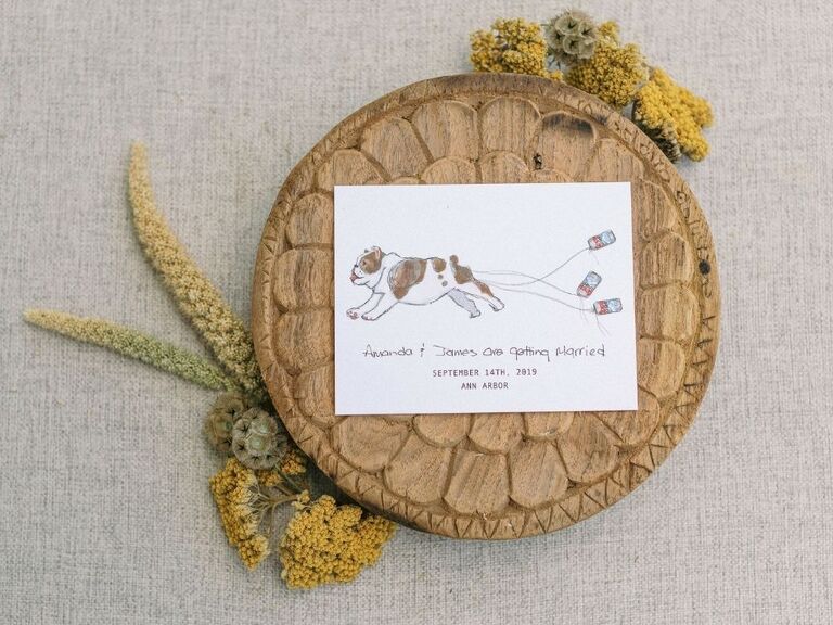 save-the-date with dog picture