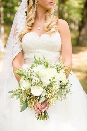 Lush White Garden Rose Bouquet