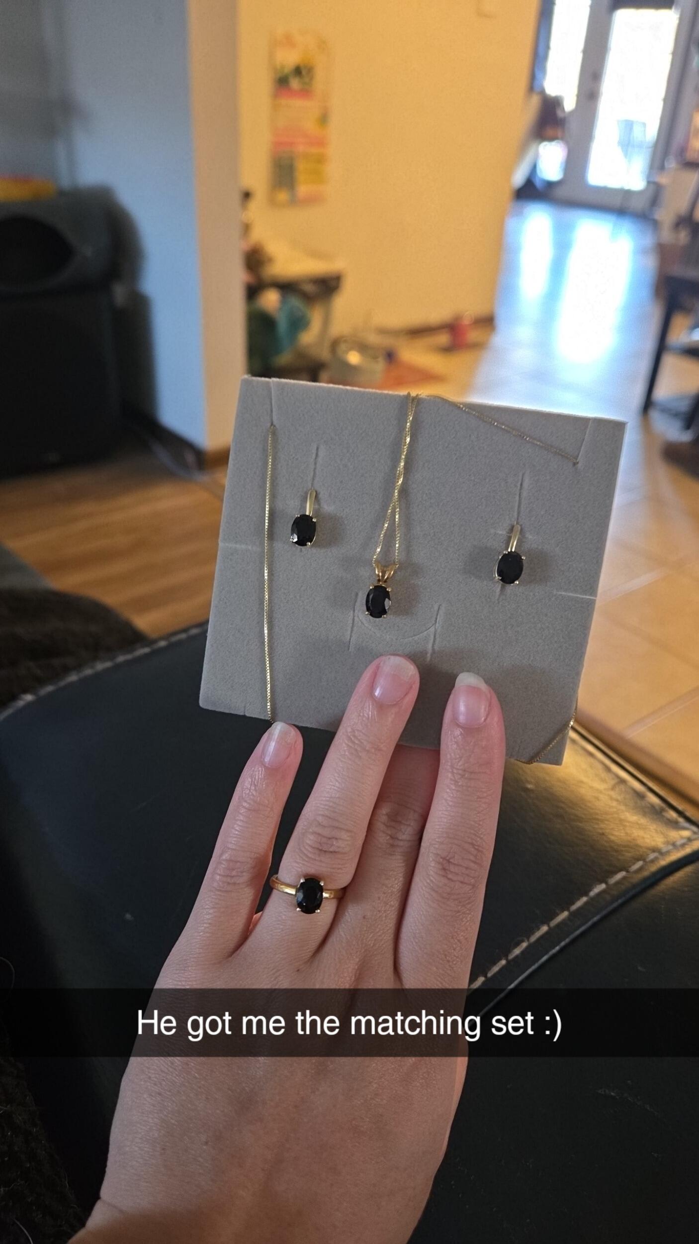 Garrett got me the matching set for Christmas/my birthday!!