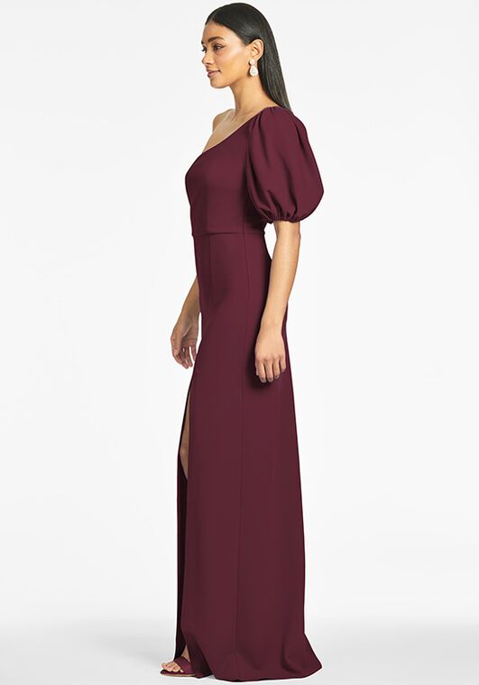 Sachin & Babi Nadia Gown - Deep Wine One Shoulder Bridesmaid Dress - 2
