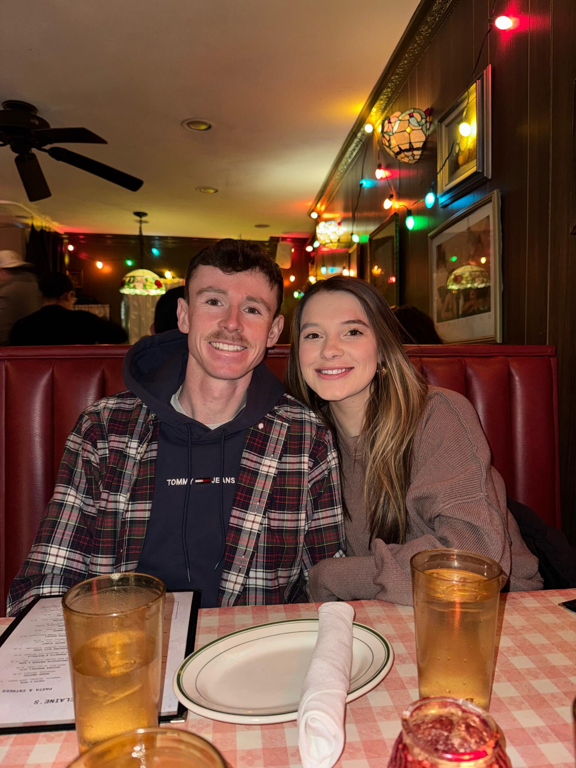 Oisín and Natalie at one of their favorite italian restaurants in Boston! Boston has become a very special place to both Natalie and Oisín to visit! 