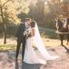 Bride and Groom at Their Rustic Glam Wedding