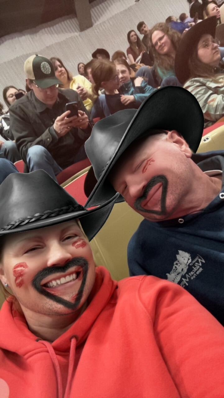 Horsing around  with selfie filters while waiting for a show at the Midwest Horse Fair in Madison, Wi.