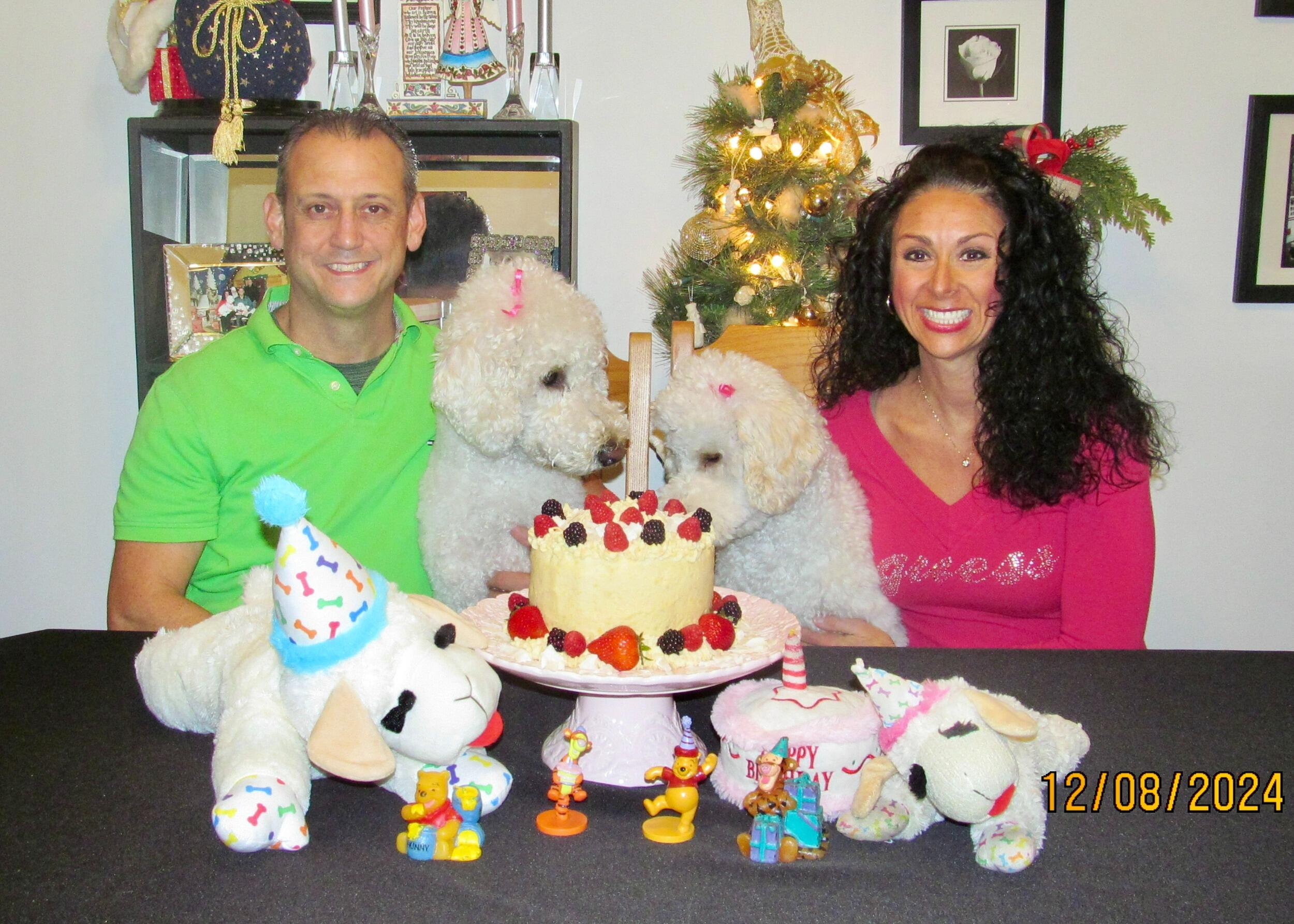 Four years of tail wags, treats, and snuggles—Mya celebrated in style with cake, toys, and her little sister by her side.