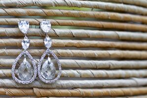 Silver and Crystal Teardrop Earrings