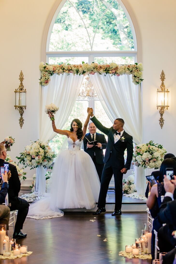 Couple Celebrating with Guests at Ceremony