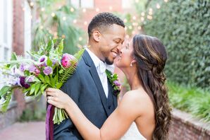 Bride and Groom at Wedding at 701 Whaley in Columbia, South Carolina