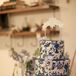Blue and White Wedding Cake