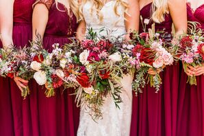 Romantic Bouquets with Roses, Peonies and Grasses
