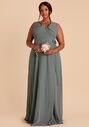 Birdy Grey Minae Dress in Chiffon Sea Glass V-Neck Bridesmaid Dress - thumbnail - 2