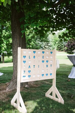 Oversized Connect Four Lawn Game for Backyard Wedding Reception