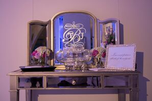 Mirrored Furniture With Custom Monogram Decal