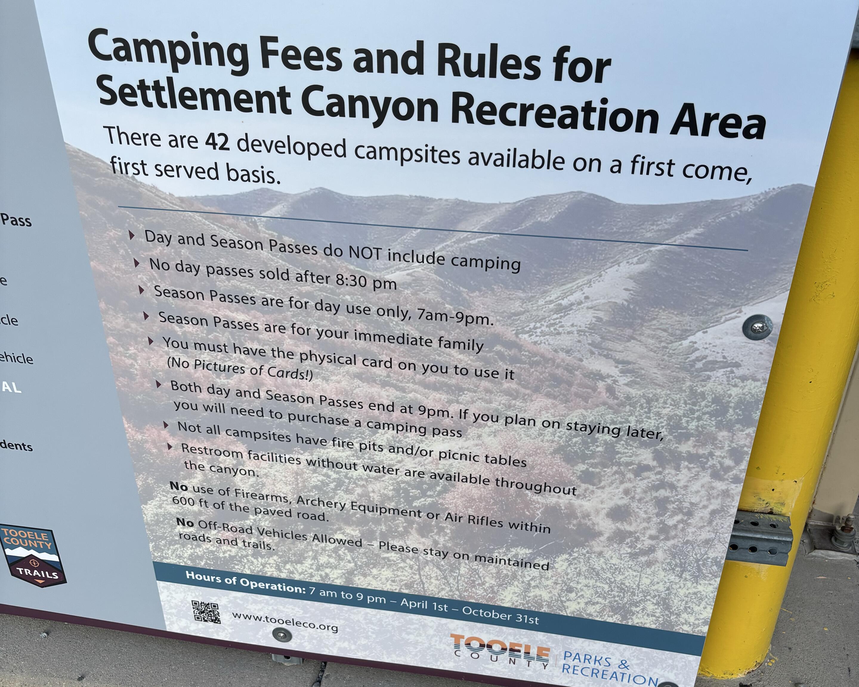 Picture of The campground information board
