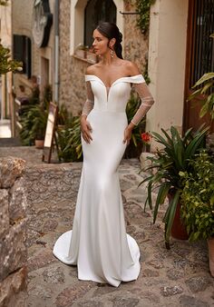 Simply Val Stefani Aqua Mermaid Wedding Dress