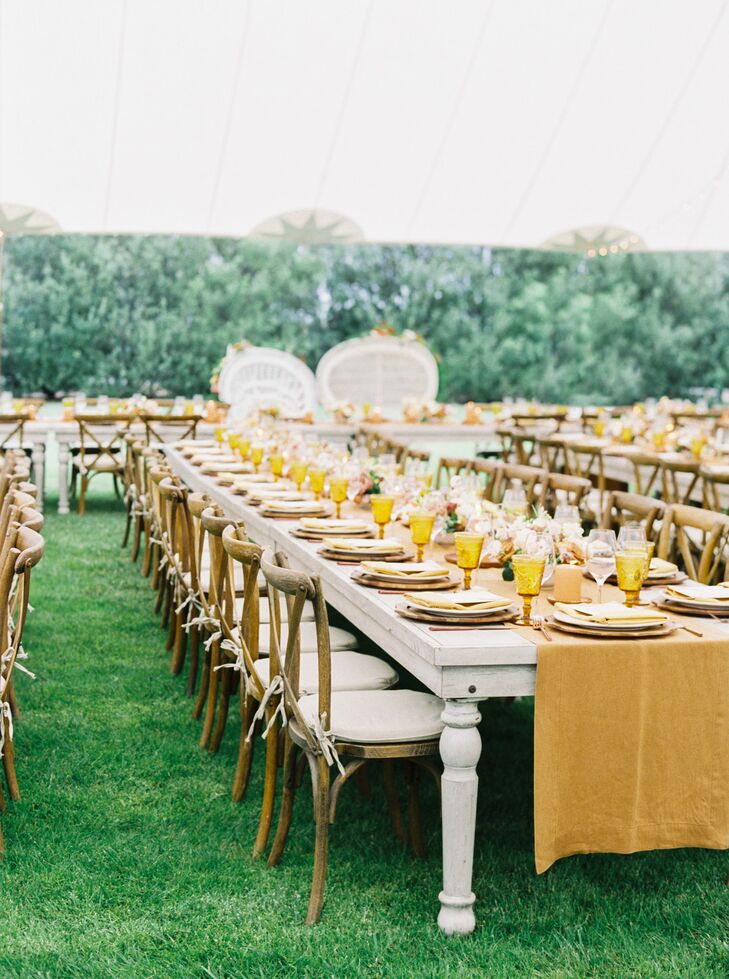 Dinner Tables at Wedding Reception at Greengate Ranch & Vineyard in San Luis Obispo, California