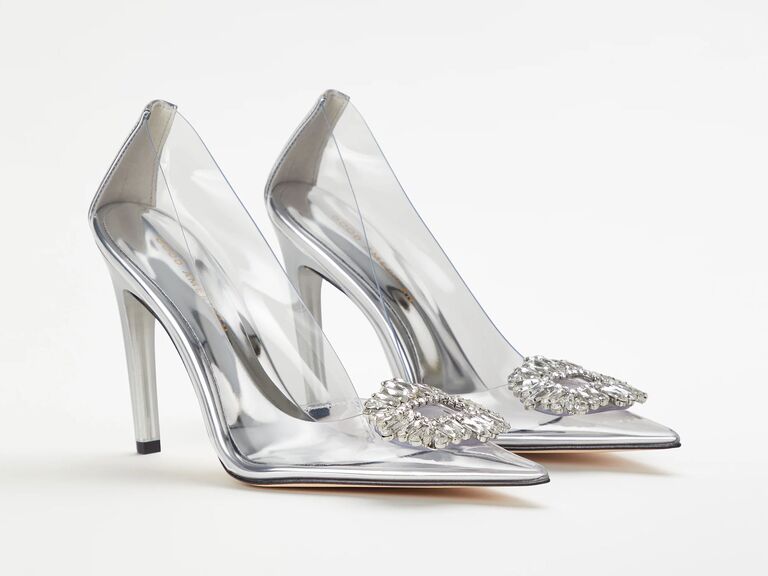 Good American clear Cinderella-inspired classic wedding shoes