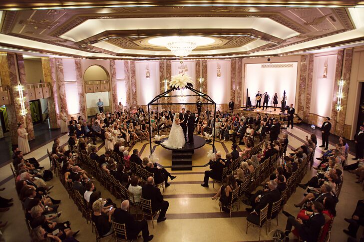 Breanna and Ryan exchanged vows at the Kansas City Convention Center. They built a stage in the middle of the room that also rotated, providing guests with a 360-degree view of the entire ceremony.