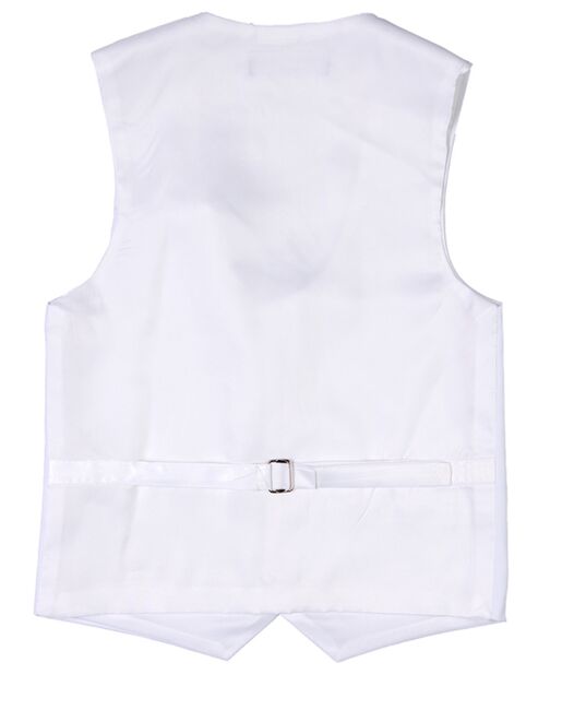 Perry Ellis "Noah" Kids White Suit (5-Piece Set) Flower Girl Dress and Ring Bearer Outfit - 2